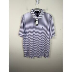 RLX Ralph Lauren Mens Purple Striped Performance Golf Polo Shirt Large New